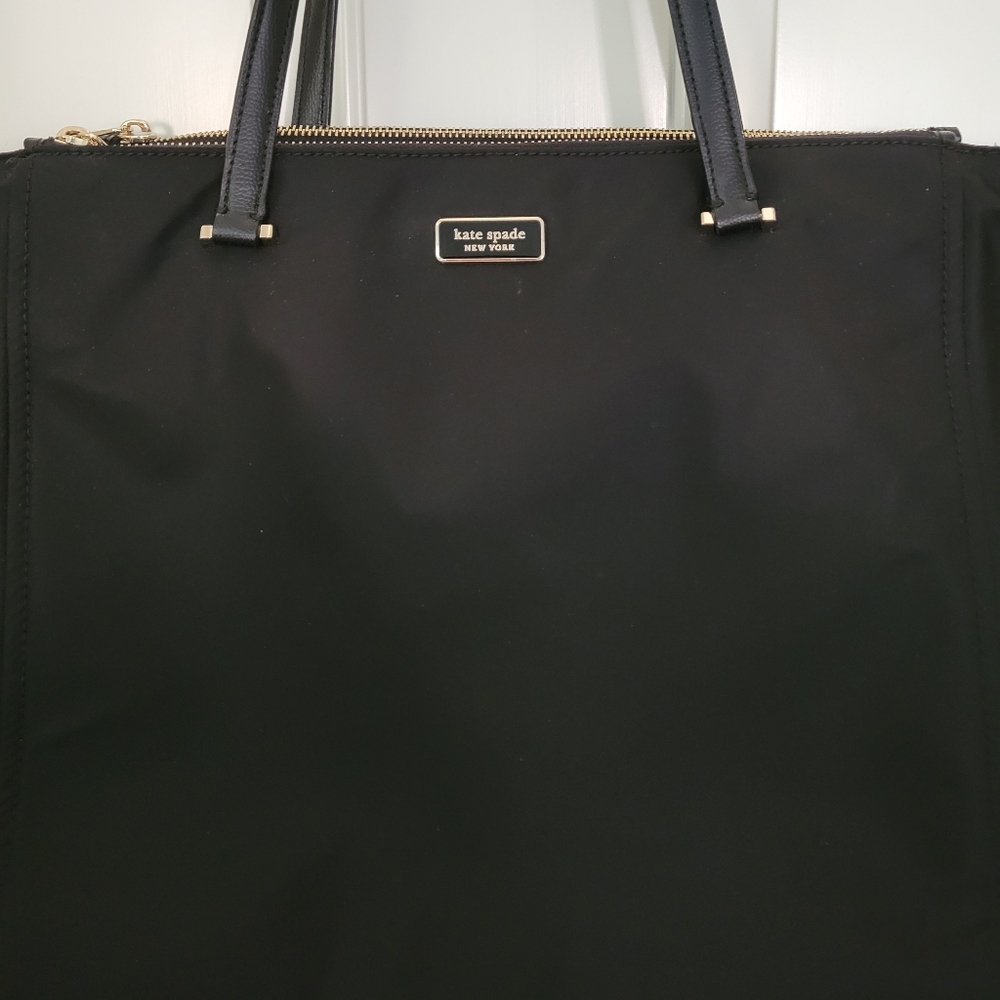 Black nylon Kate Spade tote